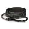 halsband schwarz leine kunstleder 1