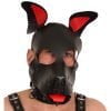 leder puppy maske schwarz rot